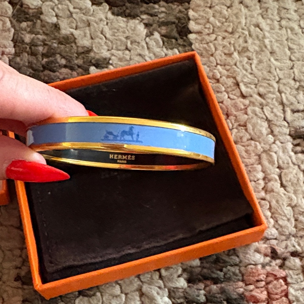 Hermès Caleche Narrow Enamel Bangle